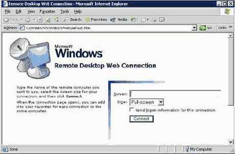 Клиент Remote Desktop Web Connection
