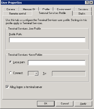 Allow Logon to Terminal Server